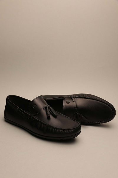 Gondol Loafer clasic pentru bărbați din piele naturală negru 42 ttx.620