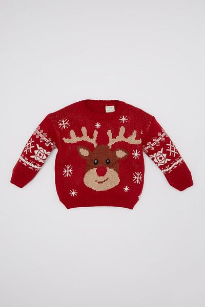 DeFacto Baby Boy Christmas Themed Knitwear Sweater C8877A524Wn