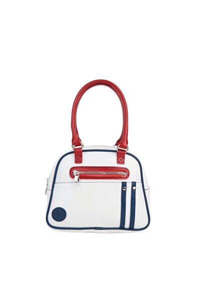 Glemix Lony Beyaz Retro Spor Bowling Kadın Omuz Çantası