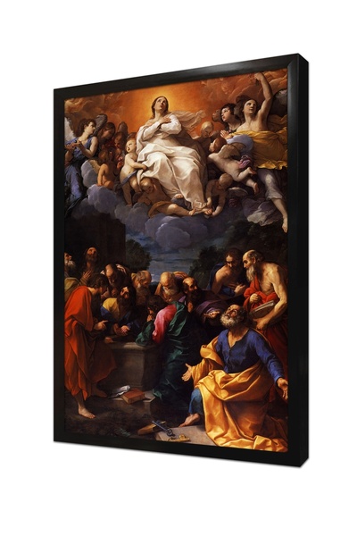 Tablosan Tablou MDF încadrat cu Fecioara Maria și oameni