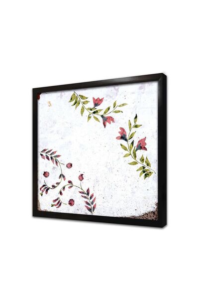 Tablosan Tablou de sticlă înrămat cu frunze abstracte