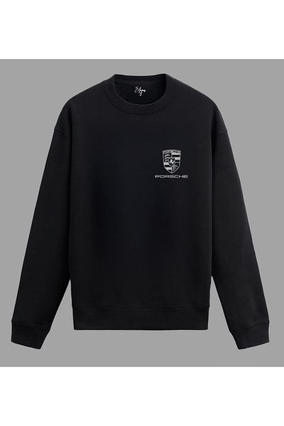 Edizen Porsche 911 Turbo S Unisex Oversize 100% Cotton Black Tavafeli Fuel Oil Karime Tavfeli Mavre/Emiral Rastiniş Fuel Oil Fuel Oil Fabric Plain Rastiniş
