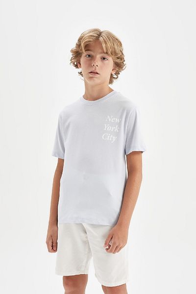 DeFacto Tricou cu mânecă scurtă pentru băiat cu decolteu rotund D0425A824HS