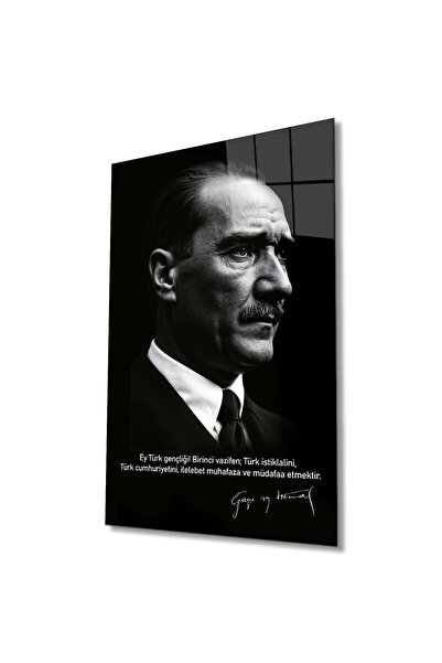 idealizbiz Ataturk portret staklena slika moderna kućna kancelarija dnevna so...