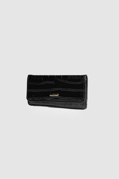 La La'Graccio Paris Paris Mng Equivalent Crocodile Wallet - Black