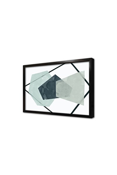 Tablosan Pictură MDF cu modele geometrice verzi înrămate