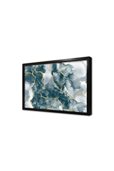 Tablosan Pictură MDF cu cadru verde abstract cu detalii aurii