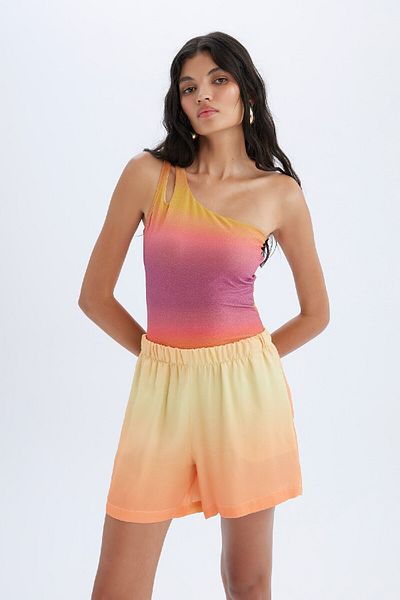 DeFacto Satin-Shorts mit hoher Taille – Kurzes Bein C9289AX24SM