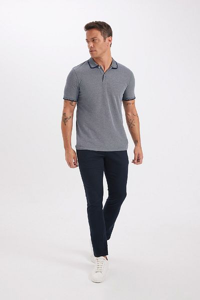 DeFacto Slim Fit, nem hajlítható póló nyakú karszalagos pamut póló D0033axns