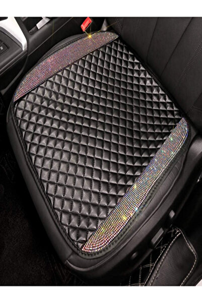 dizaynpark غطاء مقعد السيارة الأمامي من الجلد الفاخر، وسادة وحجر نجمي ووسادة