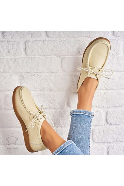 Joana Women's Loafers Natural Leather Beige Harla