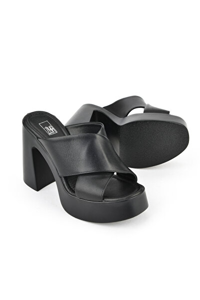 Ziya Жіночі шкіряні капці на підборах 151992Z66001 Чорні