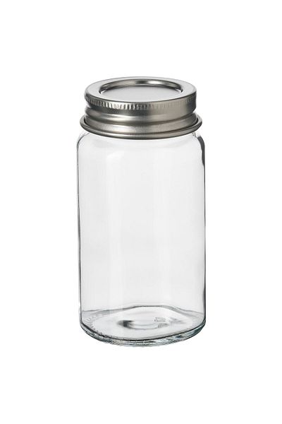 IKEA Guldfisk Spice Jar 6 Cl – Clear Glass & Stainless Steel, 8x4 Cm