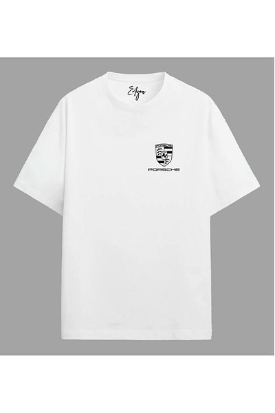 Edizen Μπλουζάκι Porsche 911 Turbo S Unisex Oversize 100% βαμβακερό λευκό