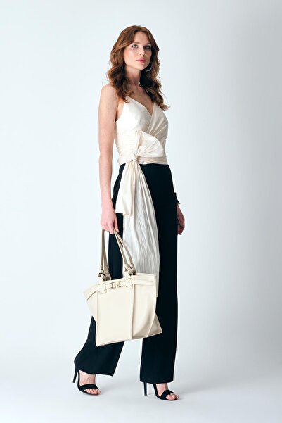 EXPLOSION Tafta Garnili İnce Askılı Bol Paça Tulum