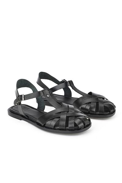 Ziya Sandale negre de damă din piele naturală 1511010 Z07