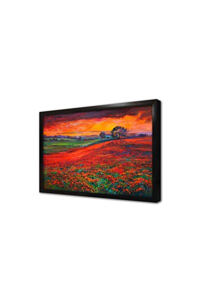 Tablosan Tablou MDF cu flori roșii înrămate