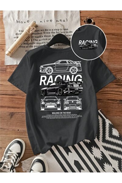 MOONBULL Μπλουζάκι Unisex Racing με στάμπα στην πλάτη, σε μεγάλο μέγεθος