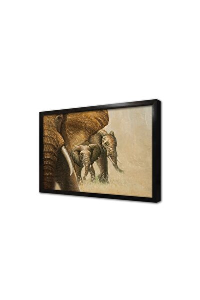 Tablosan Tablou din MDF cu cadru dublu cu elefanți