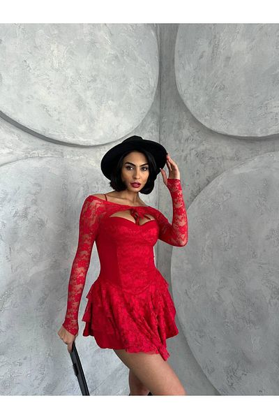 Friday Mood Women's Bolero Lace Mini Dress