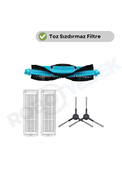 robotyedek مجموعة فرشاة Viomi V3 Hepa وفرشاة بديلة بدون ممسحة - 5 قطع