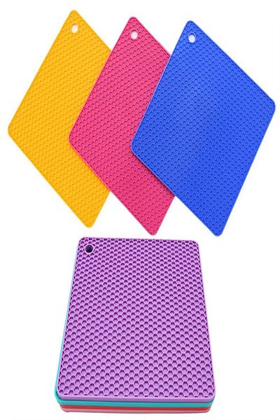 UGA İthalat 2Pcs Purple Heat Resistant Silicone Mat Trivet Drink Cup Hot Pot Pan Teapot Coaster