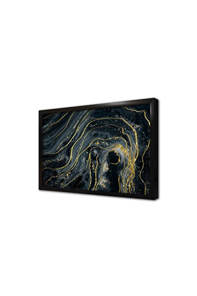 Tablosan Pictură MDF înrămată cu cadru, verde nefti, cu detalii aurii