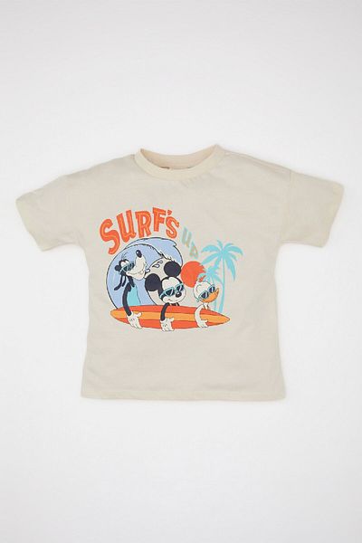 DeFacto Disney Mickey & Minnie Baby Boy T-Shirt - Crew Neck, Short Sleeve C9356A524Sm