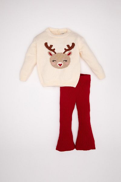 DeFacto Printed Sweatshirt and Leggings for Baby Girl - Set of 2 C8461A524Wn