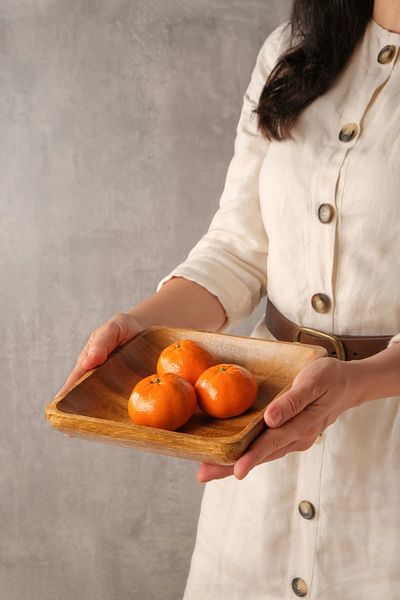 SepetçiBaba Bella - Akasya 6-Piece Square Serving, Breakfast, Cake, Presentation Plate Set