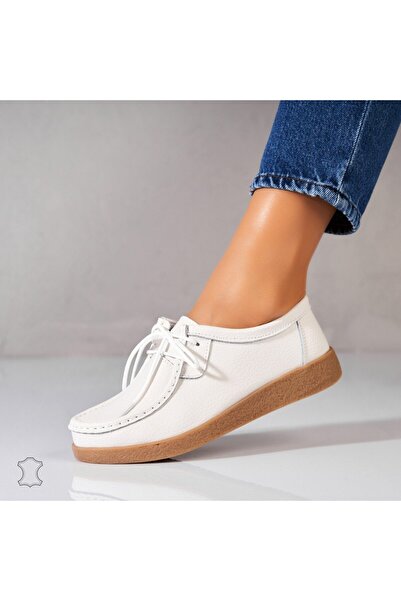 Joana Mocasini Dama Piele Naturala Albi Harla