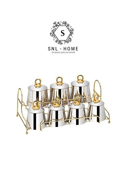 SILA Pyramid 15 Piece Gold Steel Lid Spice Set with Stand