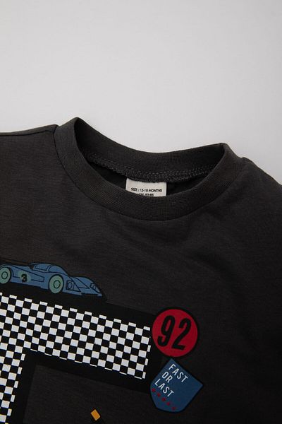DeFacto Baby Boy Vehicle Printed Crew Neck Short Sleeve T-Shirt C9357A524Sm