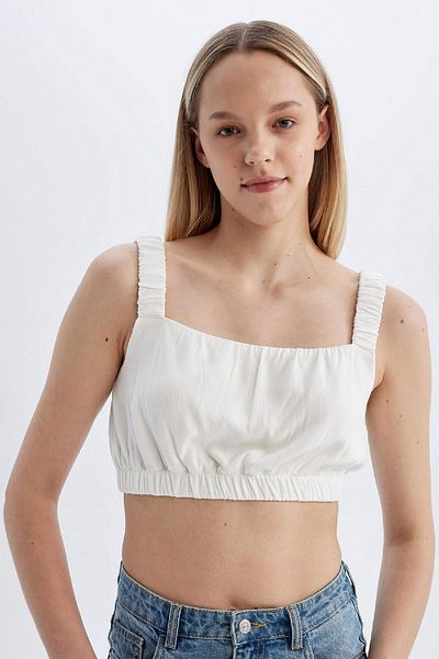 DeFacto Μπλούζα Viscose Crinkle Strap - D0343ax24sm