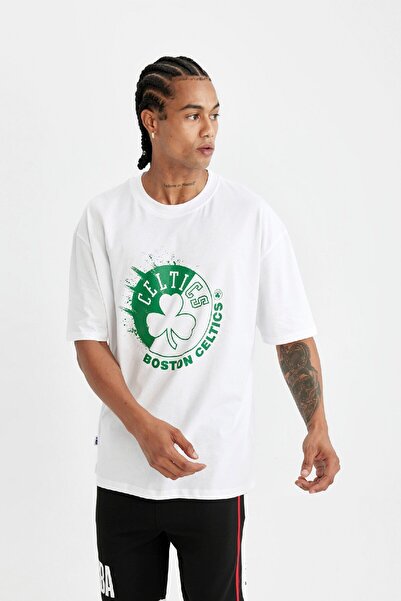 DeFacto Oversize Nba Boston Celtics Crew Neck T-Shirt