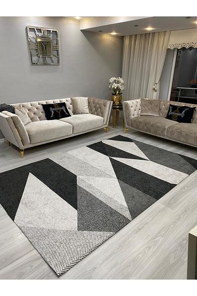 LİMAY Sponge-Free Carpet Cover - Washable - Practical - Velvet Fabric - Decorative Carpet Cover Models