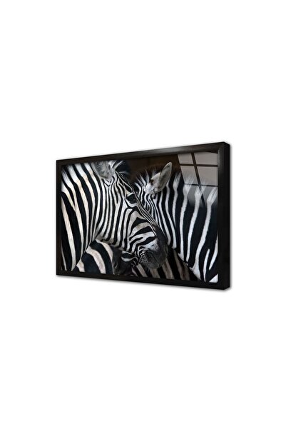 Tablosan Tablou de sticlă înrămare cu zebra 30x40 cm