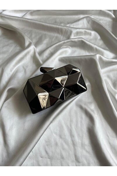 Mia Collection حقيبة يد وكتف نسائية موديل متعرج باللون الأسود