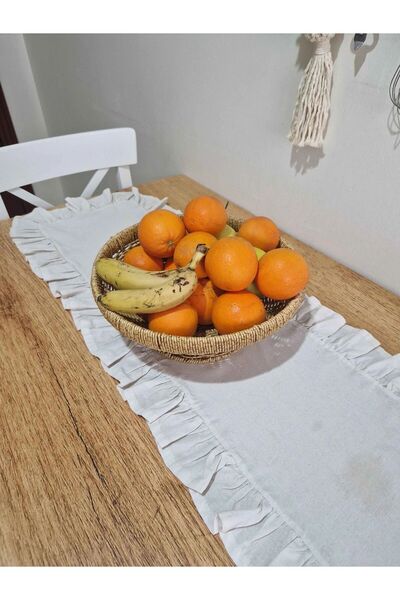 Bayev Yuvarlak 25 Cm Ayaklı Meyvelik 700786 Dekoratif Hasır Sunumluk