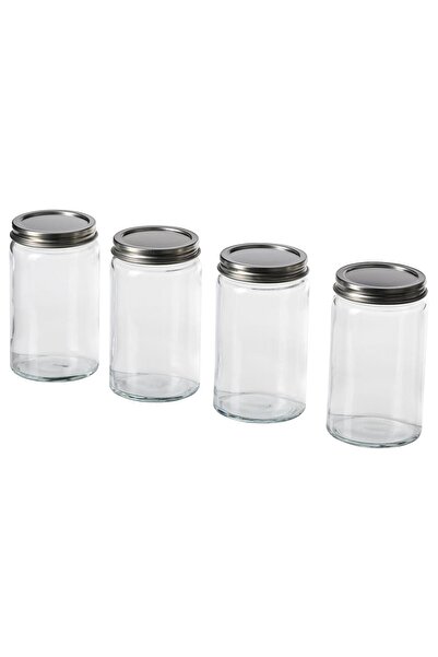 IKEA CITRONHAJ Spice jar, clear glass/stainless steel, 35 cl