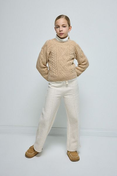DeFacto Girl's Knit Detailed Crew Neck Knitwear Sweater D1361A824Wn