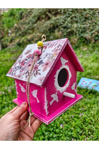 Home 4 adet büyük kuş evi, ahşap bahçe süsü, kişiselleştirilebilir renkler