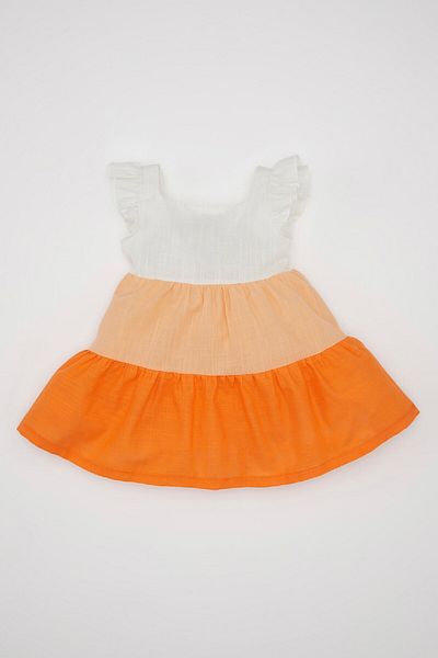 DeFacto Βρεφικό φόρεμα με κοντομάνικο λινό look - C7243A524SM