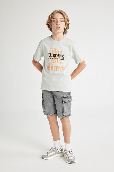 DeFacto Boy's Printed Short Sleeve Crew Neck T-Shirt - D0398A824HS