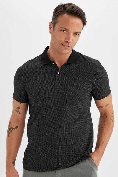 DeFacto Slim Fit Slim Fit Basic Solid Kurzarm-Poloshirt D0031ax24sm