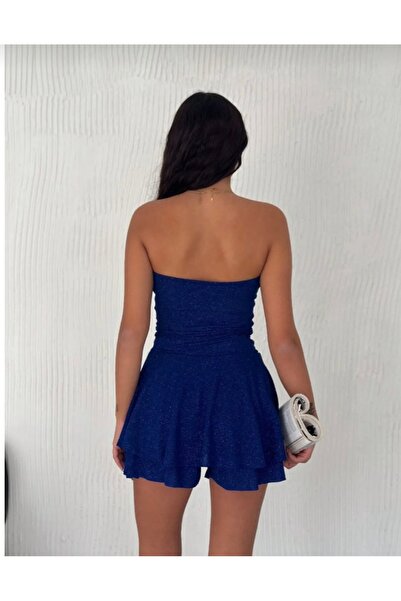 MODA Premium kaliteStraples şortlu pul payetli şık özel günlerin elbisesi