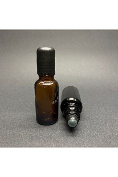labshop41 20 cc Amber Cam Roll on Şişesi , Siyah Kapaklı Rollon Şişe 20 Ml x ...