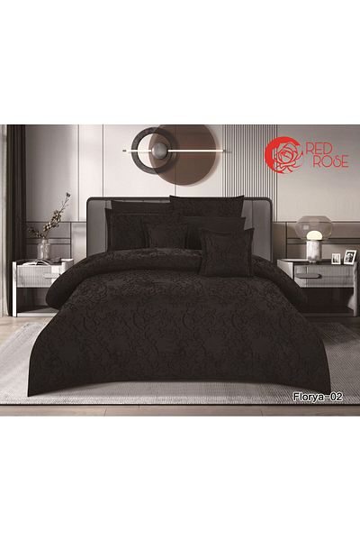 Red Rose Floria Microfiber Double Bedspread 8 Pieces