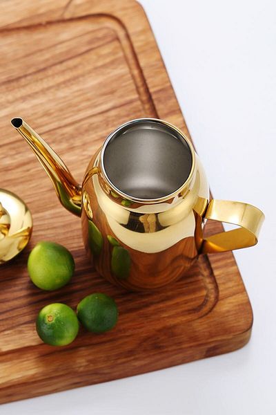 Chavin Complete Steel Gold 450ml Oil Pot Sauce Bowl and Vinegar Bowl Cin995Sr