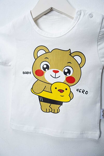 MyPrettyBaby Baby Hero Bear Printed 100% Cotton Single Jersey Summer Baby Boy Bottom Top Set